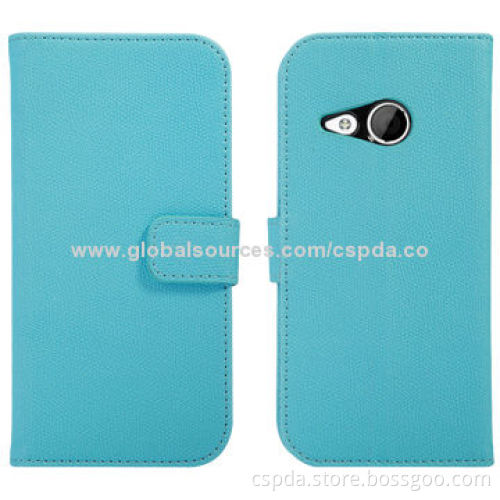 PU Wallet Stand Cases for HTC One M8 Mini with Card Slots and Clasp